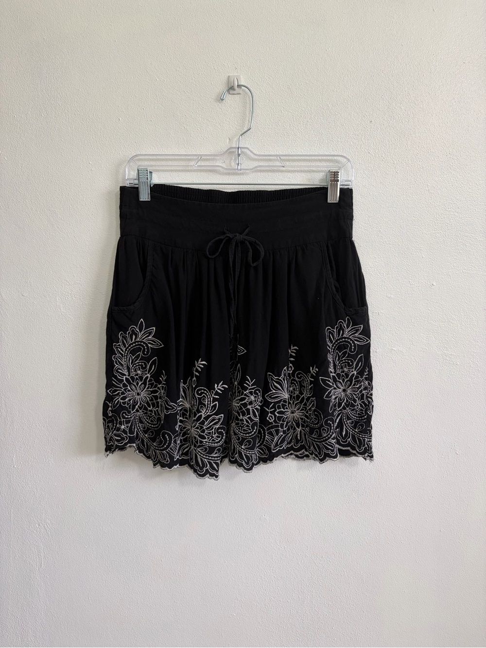 Charlotte Russe Black Embroidered Hem Skirt